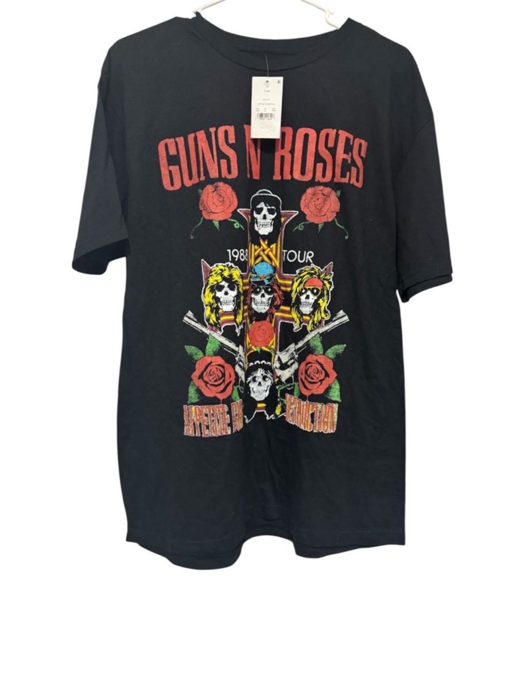 Guns N Roses Appetite for destruction Black Graphic Short-Sleeve Tee sz L